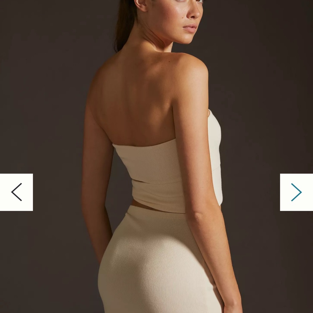Anthropologie Strapless Cream Dress - Picture 6 of 8